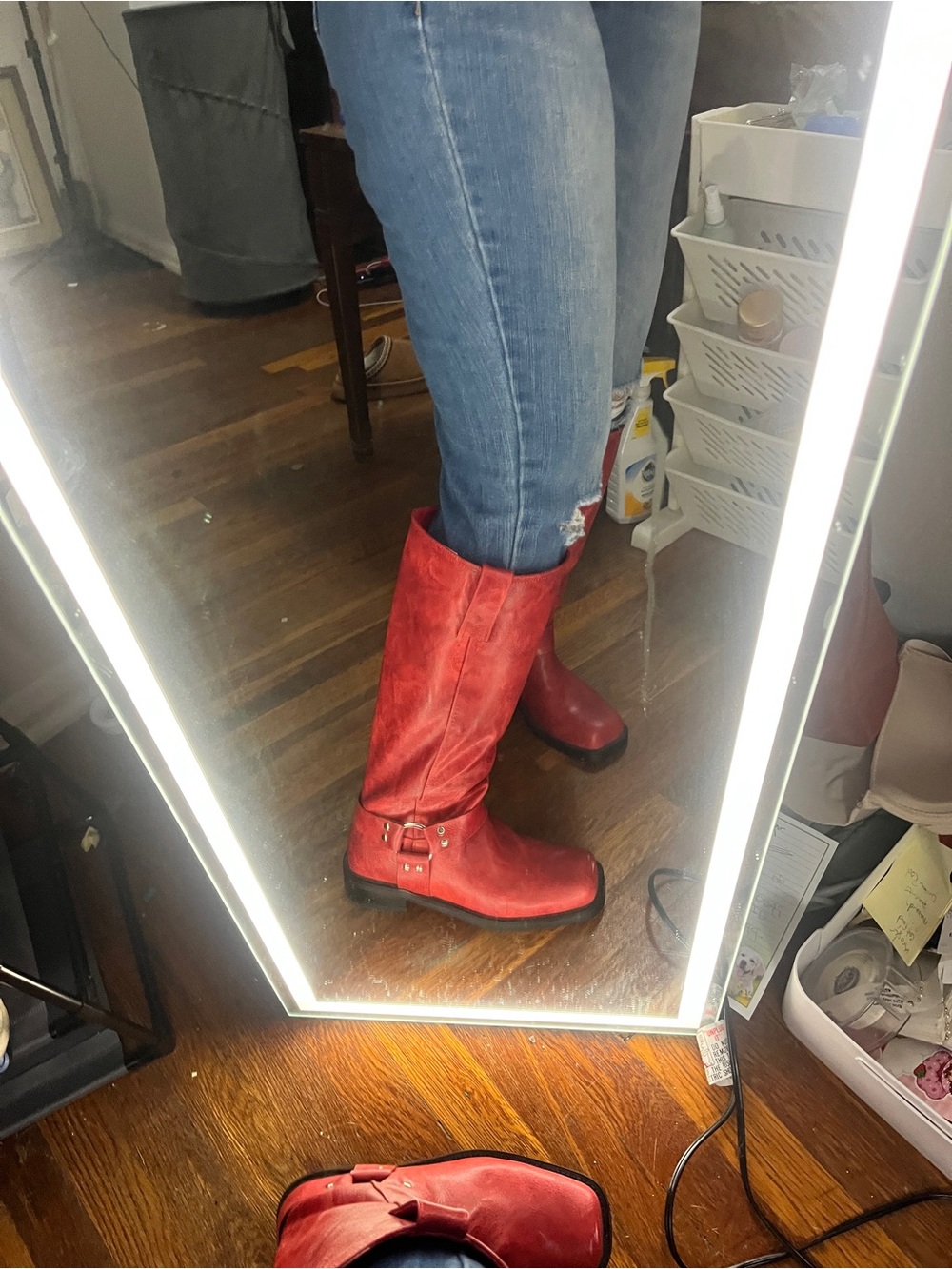 Red Harness Riding Boots Size 8.5 - Picture 3 of 10